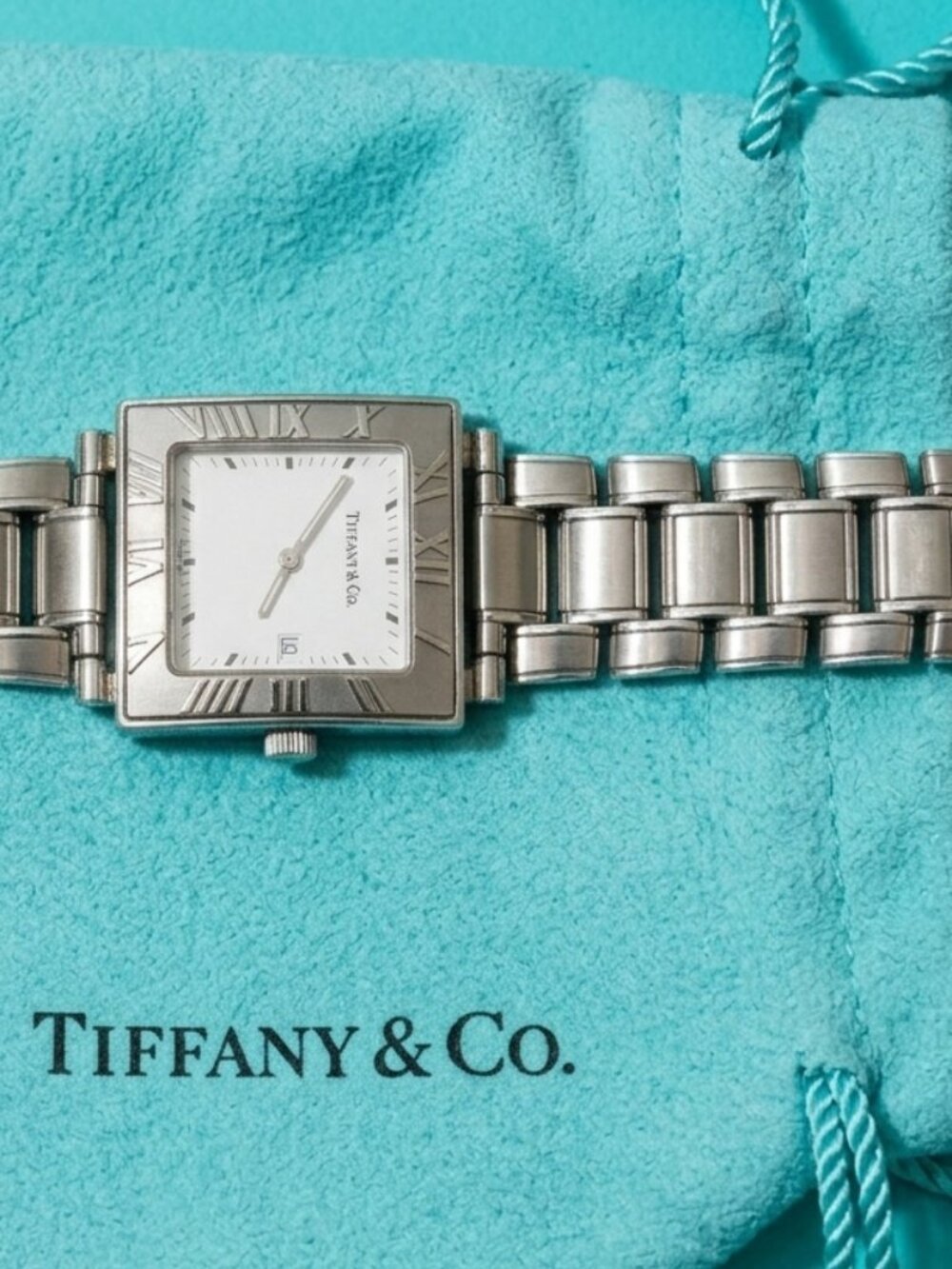 Tiffany & Co. Iconic Atlas Stainless Steel Swiss Made Square Watch - Picture 13 of 16